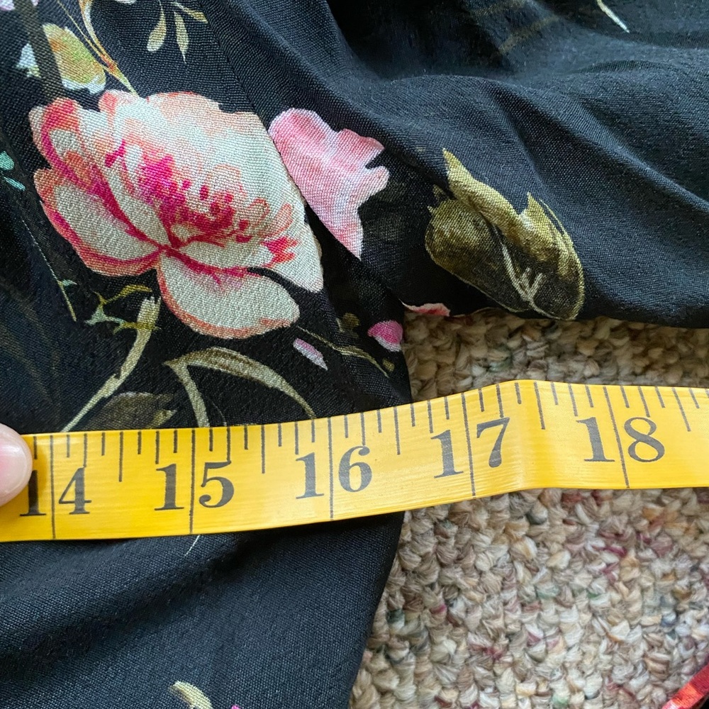 Zara Woman Long Sleeve Black Floral Mini Dress Small - Picture 10 of 11